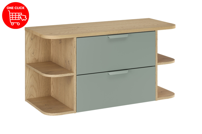 Set Mobilier Baie Aster Green 100 cm, cu blat, Verde Mat - COMAD [2]