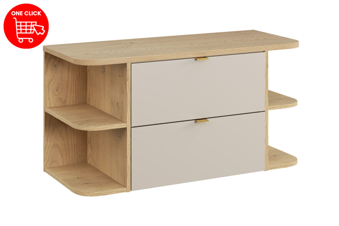 Set Mobilier Baie Dalia Cashmere 100 cm, cu blat, Stejar Cremona, Cașmir Mat - COMAD [2]