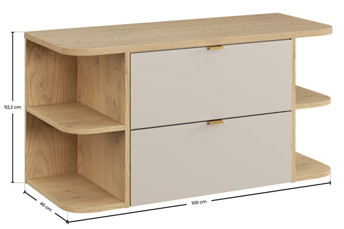 Set Mobilier Baie Dalia Cashmere 100 cm, cu blat, Stejar Cremona, Cașmir Mat - COMAD [3]