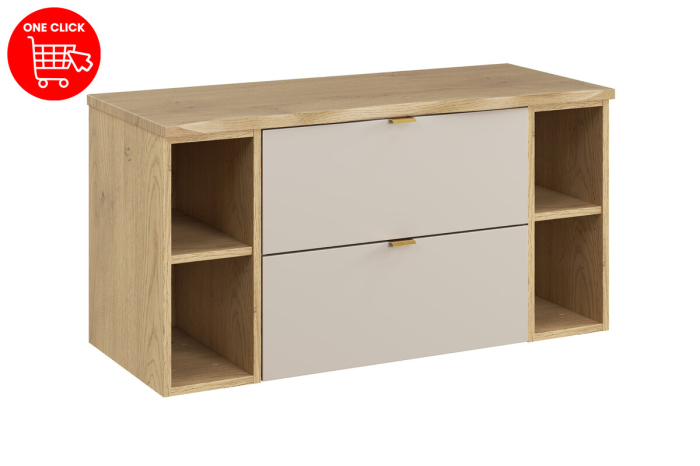 Set Mobilier Baie Dalia Cashmere 100 cm, cu blat, Stejar Cremona, Cașmir Mat - COMAD [2]
