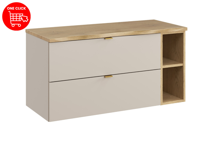 Set Mobilier Baie Dalia Cashmere 100 cm, cu blat, Stejar Cremona, Cașmir Mat - COMAD [2]