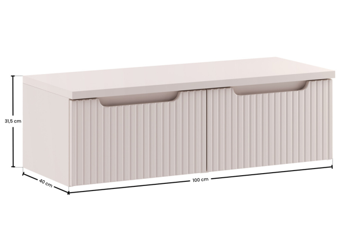 Set Mobilier Baie Nova Cashmere 100 cm, cu Blat, Cașmir Mat - COMAD [3]