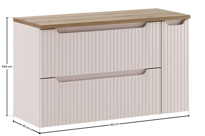 Set mobilier 100 cm cu blat Nova Cashmere COMAD SET-NOC B OAK 100CM S LC [4]