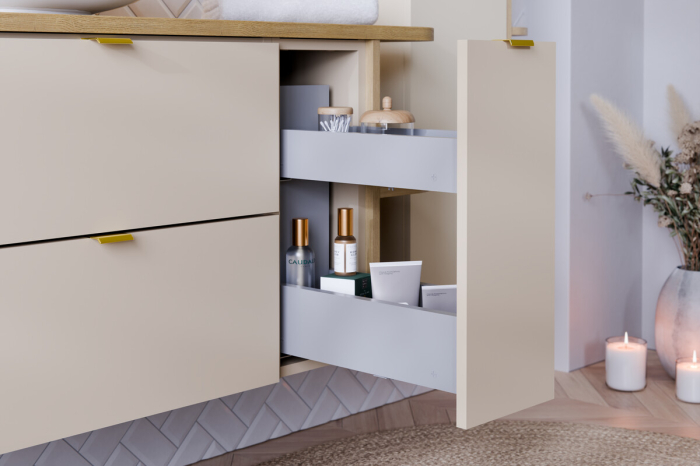 Set mobilier 80 cm cu blat și coloană cargo Dalia Cashmere COMAD SET-DC B CREMONA 80CM LC [8]