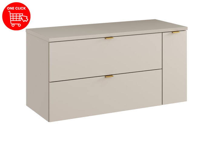 Set Mobilier Baie Dalia Cashmere 100 cm, cu blat și coloană înaltă, Cașmir Mat - COMAD [3]