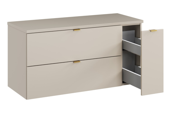 Set Mobilier Baie Dalia Cashmere 100 cm, cu blat și coloană înaltă, Cașmir Mat - COMAD [2]