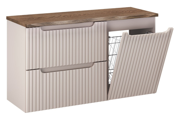 Set Mobilier Nova Cashmere 100 cm, cu Blat și Dulap Coș Rufe, Cașmir Mat - COMAD [2]
