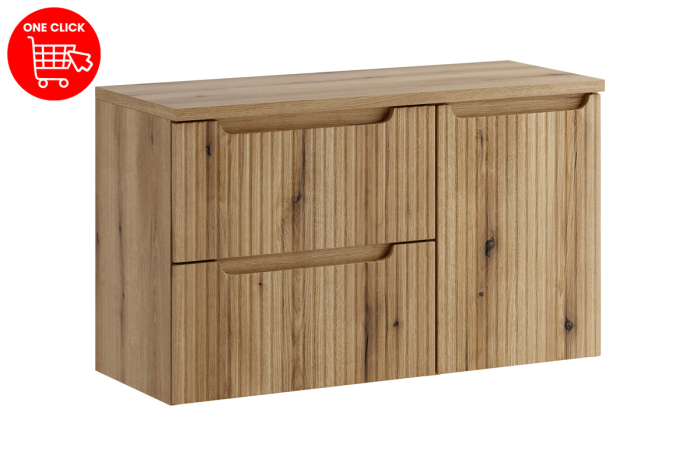 Set Mobilier Nova Coast Evoke 100 cm, cu Blat și Dulap cu Coș de Rufe, Stejar - COMAD [3]