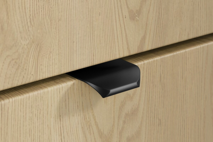 Set Mobilier Baie Ovalia Cremona 100 cm, cu Lavoar, 2 Piese, Stejar Cremona, Negru Mat - COMAD [6]