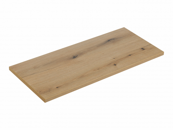 Set mobilier baie 100cm cu blat, 2 lavoare Gaja și dulap înalt Nova Oak [3]