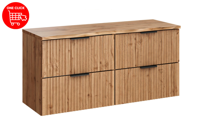 Set Mobilier Baie Adel Oak 120 cm, cu blat, Stejar Wotan - COMAD [2]