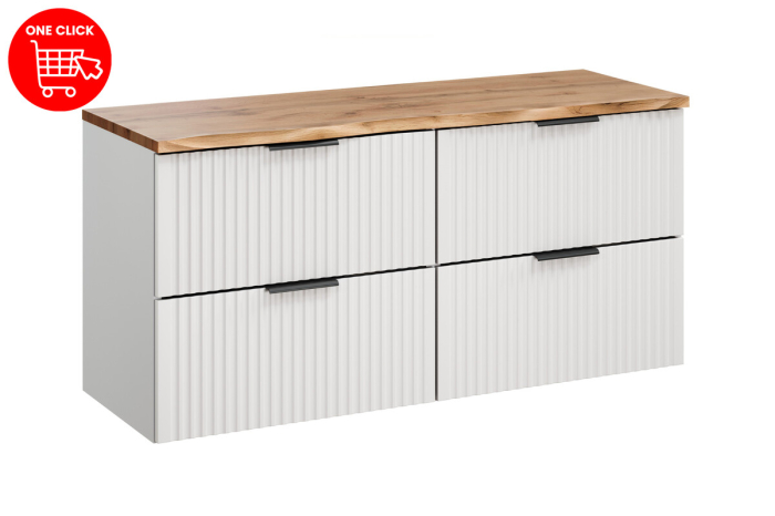 Set Mobilier Baie Adel White 120 cm, cu blat, Alb Mat - COMAD [2]