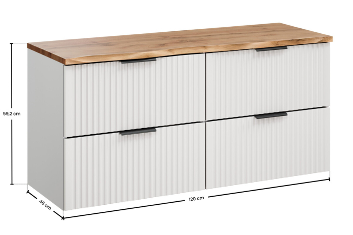 Set Mobilier Baie Adel White 120 cm, cu blat, Alb Mat - COMAD [3]