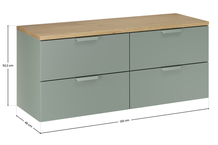 Set Mobilier Baie Aster Green 120 cm, cu blat, Verde Mat - COMAD [3]