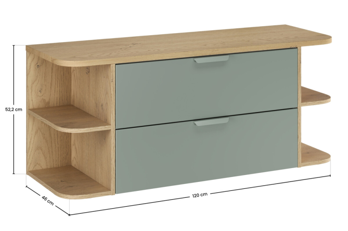 Set Mobilier Baie Aster Green 120 cm, cu Blat, Verde Mat - COMAD [3]