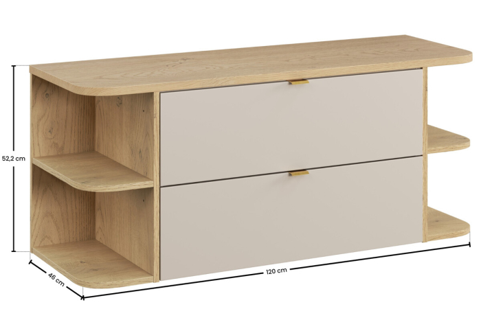 Set Mobilier Baie Dalia Cashmere 120 cm, cu blat, Stejar Cremona, Cașmir Mat - COMAD [3]