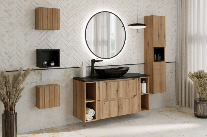 Set Mobilier Nova Coast Evoke 60 cm, cu blat, Stejar - COMAD [4]