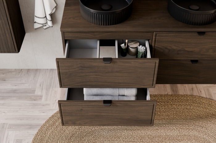 Set Mobilier Baie Terra Villa 80 cm, cu Blat, Nuc Villa - COMAD [6]