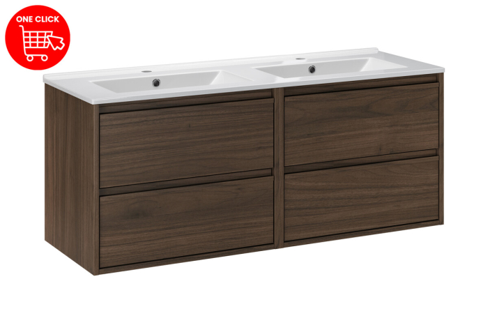Set Mobilier Viola Villa 120 cm, cu Lavoar Lava, Nuc Villa - COMAD [2]