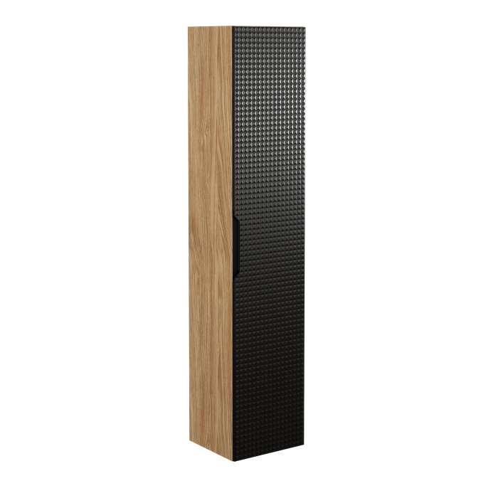 Set mobilier baie 90cm cu blat, lavoar Mona și dulap înalt Luxor Black [5]