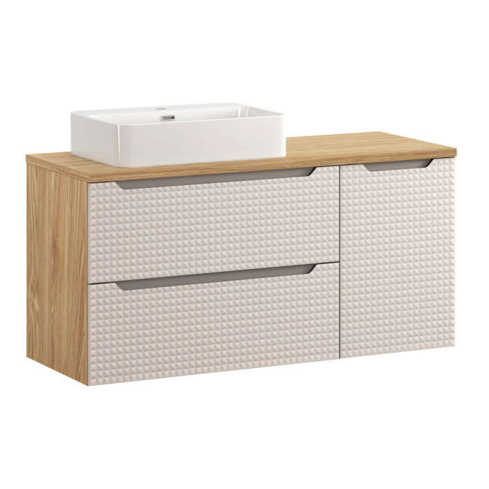 Set mobilier baie 120cm cu blat și lavoar Trust Luxor Beige [1]