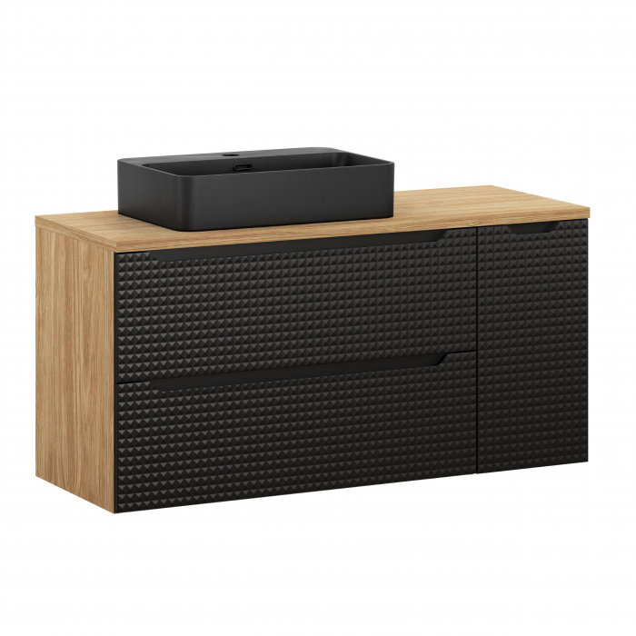 Set mobilier baie 120cm cu blat și lavoar Trust Luxor Black [1]