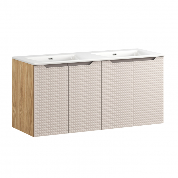 Set mobilier baie 120cm cu dulap lavoar SKY Luxor Beige [1]