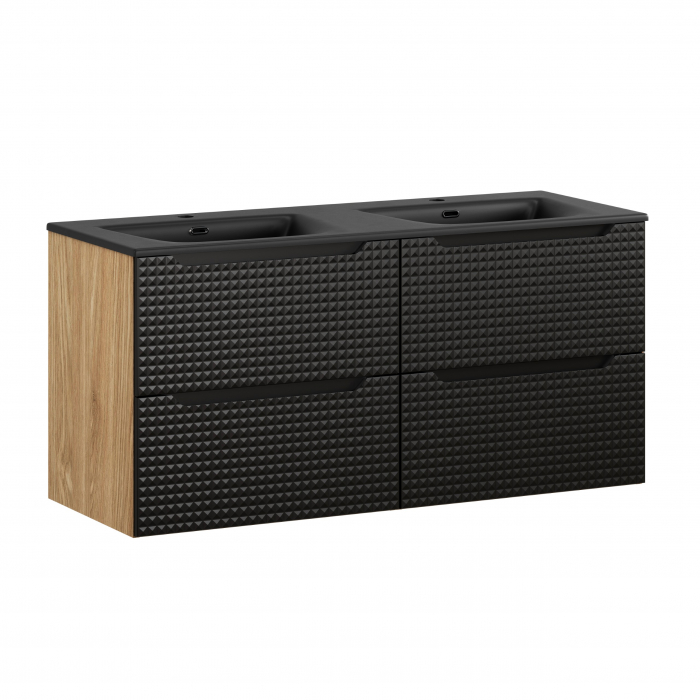 Set mobilier baie 120cm cu dulap lavoar SKY Luxor Black [1]