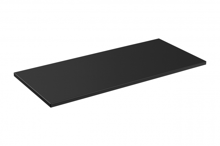 Set mobilier baie 120cm cu lavoare pe blat, dulap înalt și oglindă de 120 cm Santa Fe Black [3]