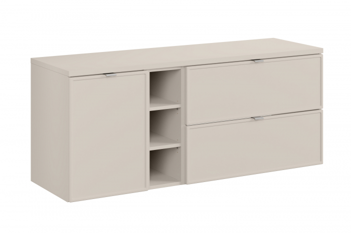 Set mobilier baie 140cm, finisaj Bella Cashmere, cu blat, COMAD [1]