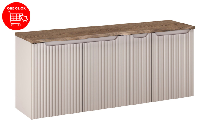 Set Mobilier Baie Nova Cashmere 140 cm, cu Blat, Cașmir Mat - COMAD [3]