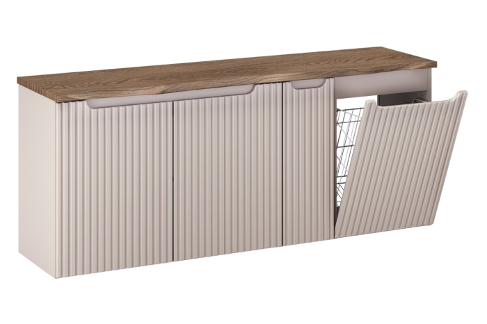 Set Mobilier Baie Nova Cashmere 140 cm, cu Blat, Cașmir Mat - COMAD [2]