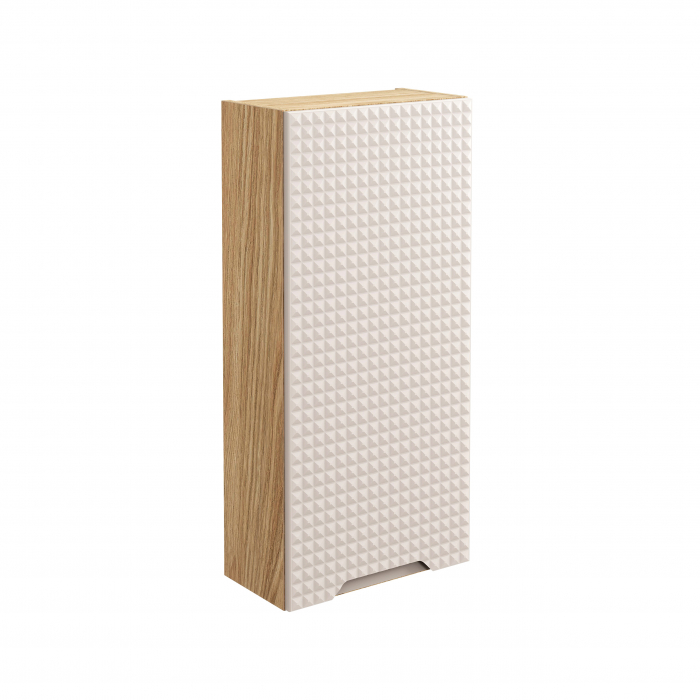 Set mobilier baie 160cm cu blat, 2 lavoare Cloud și un dulap înalt Luxor Beige [8]