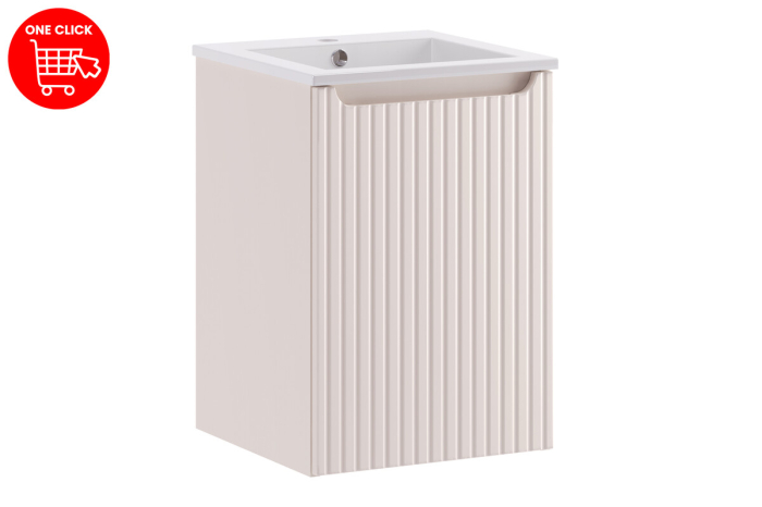 Set Mobilier Baie Nova Cashmere 40 cm, cu Lavoar Square, Cașmir Mat - COMAD [2]
