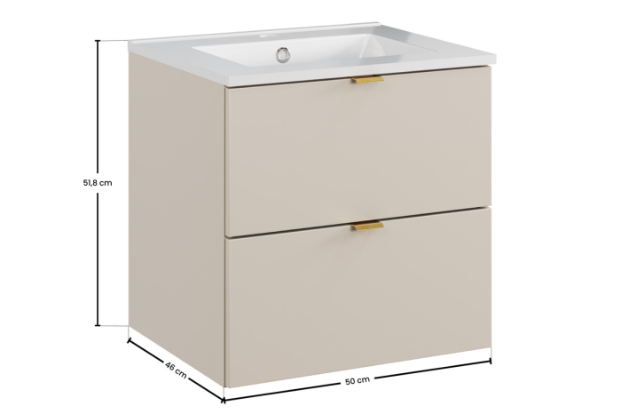 Set Mobilier Baie DALIA CASHMERE 50 cm, cu lavoar, Casmir Mat - COMAD [3]