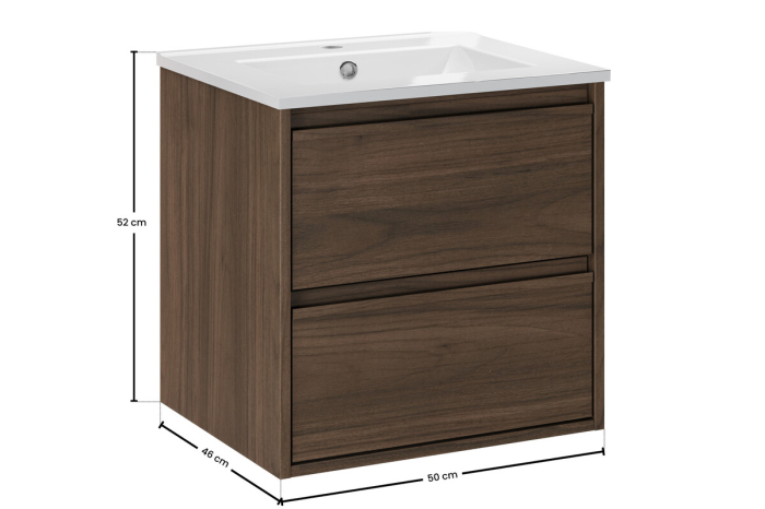 Set Mobilier Viola Villa 50 cm, cu Lavoar Lava, Nuc Villa - COMAD [3]
