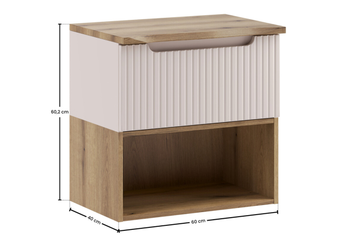 Set Mobilier Nova Cashmere 60 cm, cu blat, Cașmir Mat - COMAD [3]