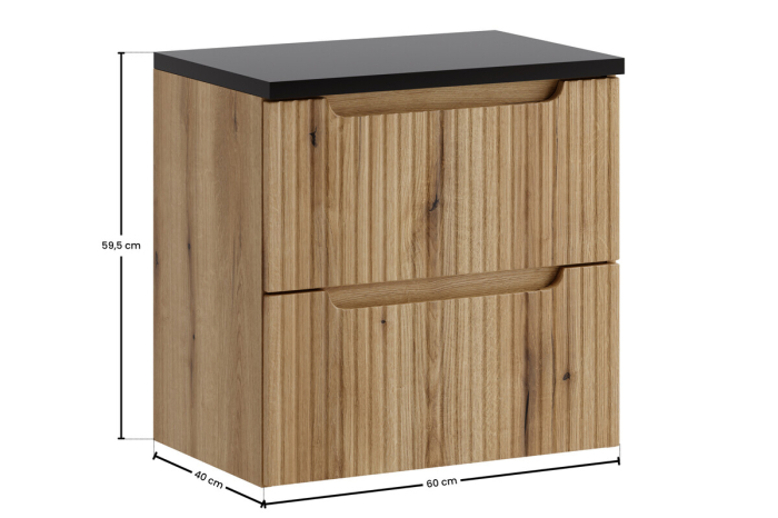 Set Mobilier Nova Coast Evoke 60 cm, cu blat, Stejar - COMAD [3]