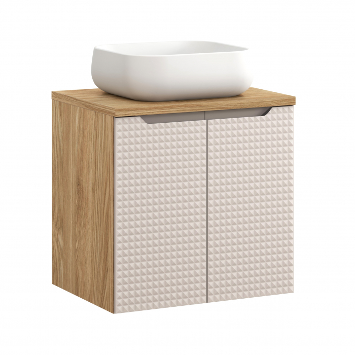 Set mobilier baie 60cm cu blat și lavoar Nika Luxor Beige [1]