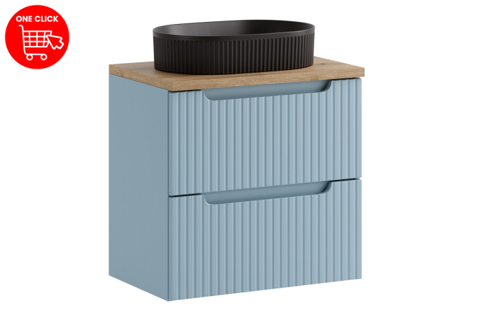 Set mobilier 60cm cu blat, lavoar pe blat Beyond și coloană de baie Nova Denim COMAD SET-NOD B OAK 60CM S UN BEYOND HC [2]