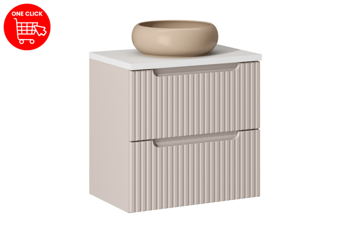 Set mobilier 60cm cu blat și lavoar pe blat Wiki Nova Cashmere COMAD SET-NOCBWHITE60CMSUNWIKICKIC [2]