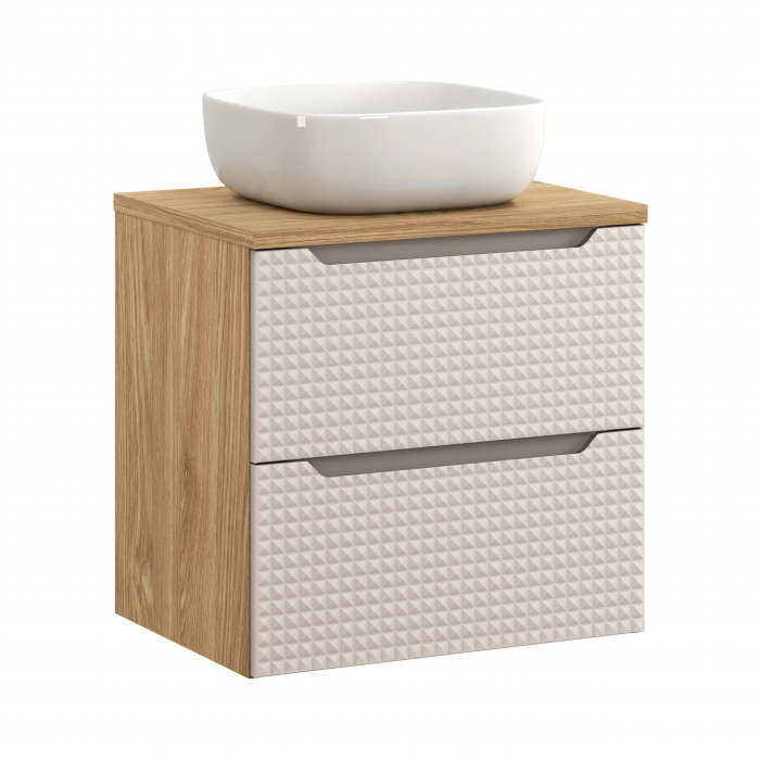 Set mobilier baie 60cm cu blat și lavoar Smile Luxor Beige [1]