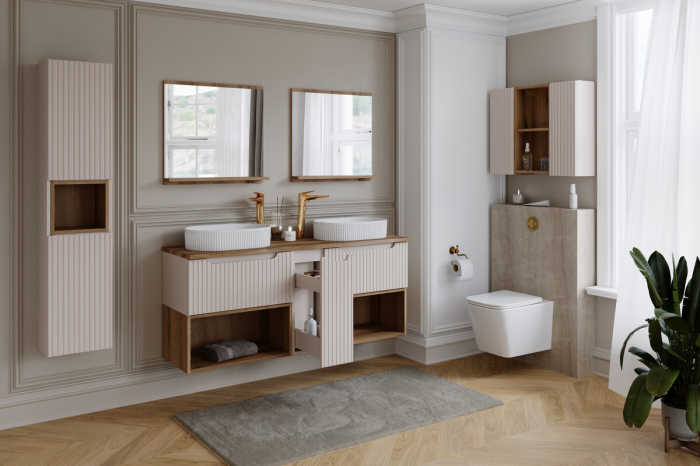 Set mobilier 60cm cu lavoar încorporat SKY și coloană de baie Nova Cashmere COMAD SET-NOC 60CM 1S SKY 3 HC [4]
