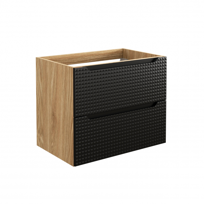 Set mobilier baie 70cm cu dulap lavoar Luxor Negru [2]