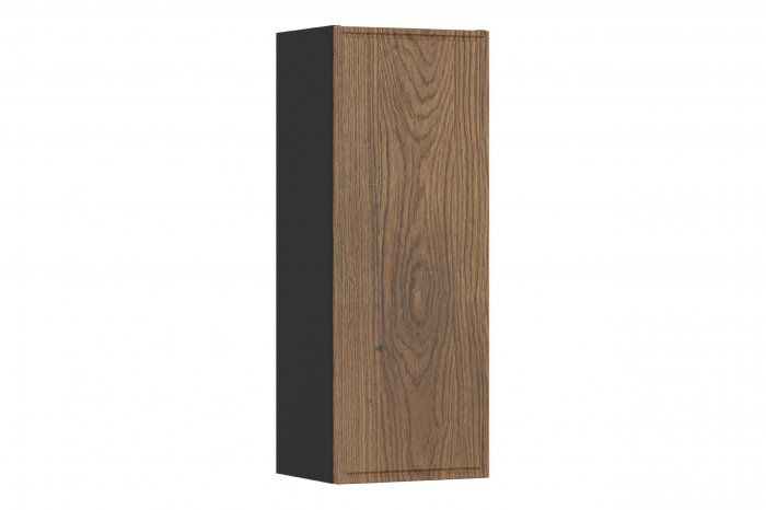 Set mobilier baie 60 cm, negru mat si stejar Casella, cu blat, lavoar pe blat Slim, dulap inalt, oglinda LED, vas WC suspendat Talia Casella, COMAD [6]