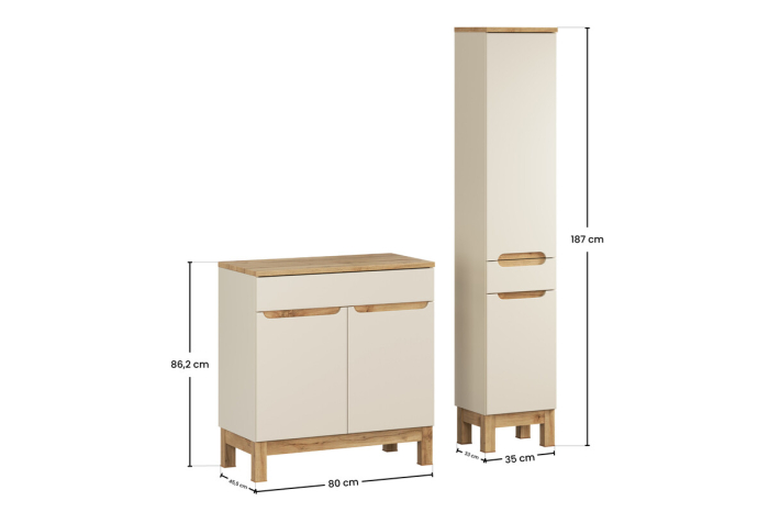 Set mobilier 80 cm cu blat și coloană Bali Cashmere COMAD SET-BAC B WOTAN 80CM HC [4]