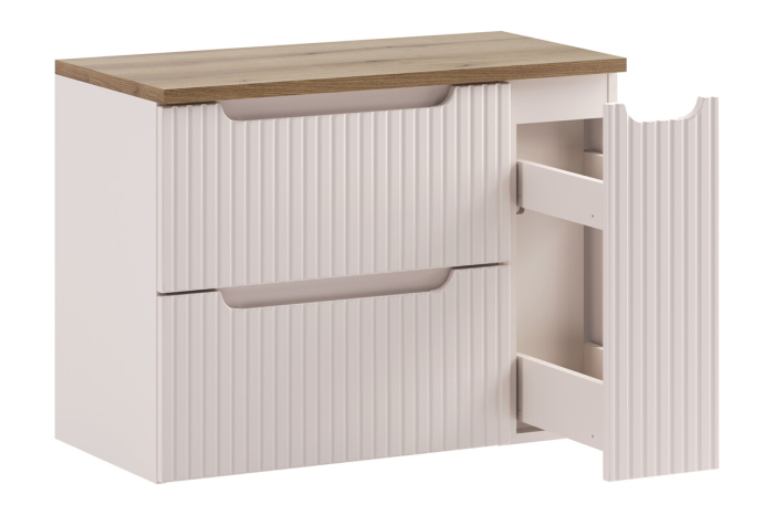 Set Mobilier Baie Nova Cashmere 80 cm, cu blat și coloană cargo, Cașmir Mat - COMAD [2]