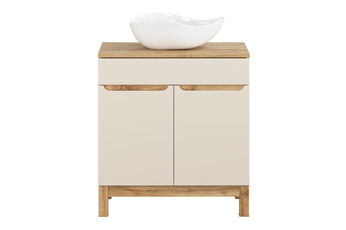 Set mobilier 80cm cu blat, lavoar pe blat Cloud și dulap înalt Bali Cashmere COMAD SET-BAC B WOTAN 80CM UN CLOUD HC LC [2]
