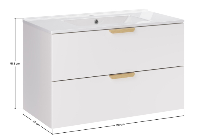 Set mobilier 80 cm cu lavoar mobilier Lava Aster White COMAD SET-ASW 80CM LAVA [3]
