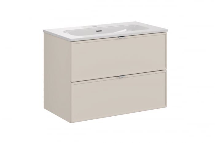 Set mobilier baie 80 cm, finisaj Cashmere, FLY Bella, cu lavoar, COMAD [1]